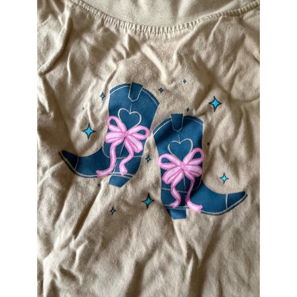 Western Coquette Cowboy Graphic Baby Tee Womens Cropped Y2K Rodeo Stagecoach Top - Picture 3 of 11